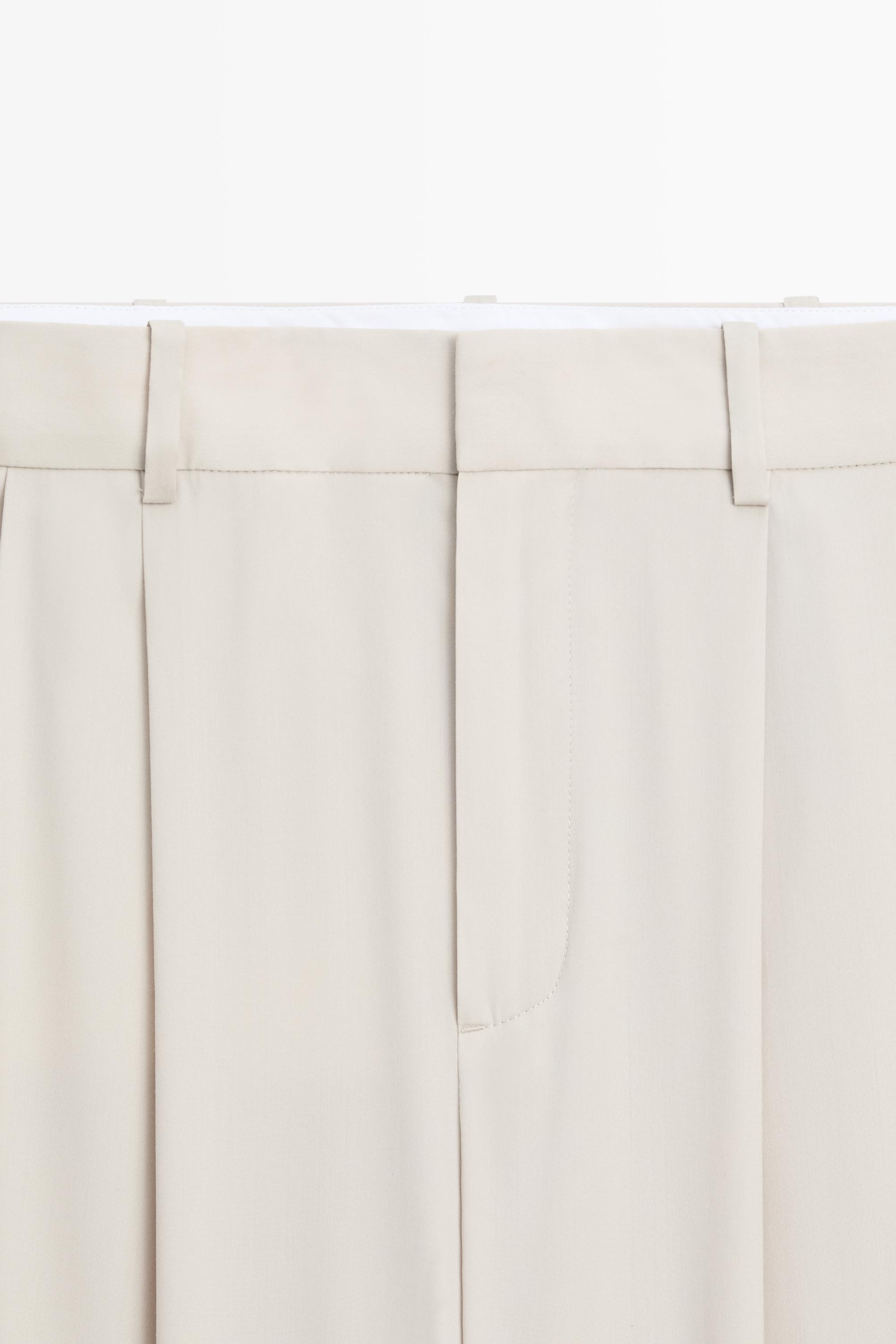 Wool blend darted pants with button detail